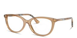 Shop BURBERRY Vintage Check Cat-Eye Eyeglasses in Transparent Beige online.