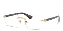BURBERRY Logo Signature Wide Rimless Rectangle Eyeglasses in Gold – Product Photo 2