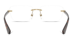 BURBERRY Logo Signature Wide Rimless Rectangle Eyeglasses in Gold – Product Photo 4
