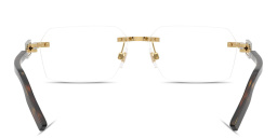 Shop Dolce & Gabbana Logo Signature Rimless Wide Rectangle Eyeglasses in Gold online.