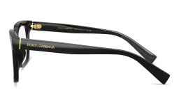 Shop Dolce & Gabbana Logo Lettering Square Eyeglasses in Black online.