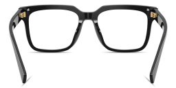 Shop Dolce & Gabbana Logo Lettering Square Eyeglasses in Black online.