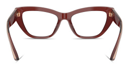 Dolce & Gabbana Logo Lettering Cat-Eye Eyeglasses in Transparent Bordeaux – Product Photo 4