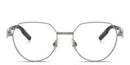 Shop Dolce & Gabbana Logo Signature Panthos Eyeglasses in Gunmetal online.