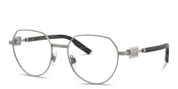 Shop Dolce & Gabbana Logo Signature Panthos Eyeglasses in Gunmetal online.
