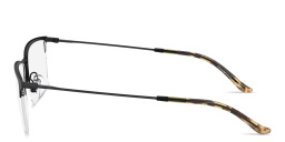 Shop Emporio Armani Half-Rim Wide Rectangle Eyeglasses in Black online.