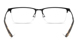 Emporio Armani Half-Rim Wide Rectangle Eyeglasses in Black – Product Photo 4