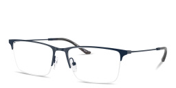 Emporio Armani Half-Rim Wide Rectangle Eyeglasses in Blue – Product Photo 2