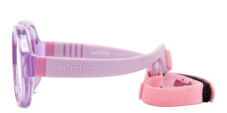 Shop Mira Flex Logo Kids Round Eyeglasses in Transparent Violet online.