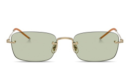 Shop OLIVER PEOPLES Unisex Rimless Rectangle Eyeglasses in Gold online.