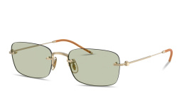 Shop OLIVER PEOPLES Unisex Rimless Rectangle Eyeglasses in Gold online.