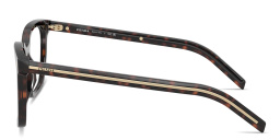Shop PRADA Logo Lettering Square Eyeglasses in Tortoise online.