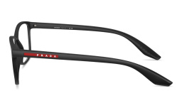 Shop Prada Linea Rossa Logo Signature Wide Pillow Eyeglasses in Black online.
