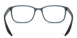 Shop Prada Linea Rossa Logo Signature Wide Pillow Eyeglasses in Transparent Blue online.