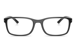 Shop Prada Linea Rossa Logo Signature Wide Pillow Eyeglasses in Transparent Grey online.