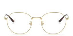 Shop Ray-Ban Engraved Logo Unisex Square Eyeglasses in Pale Gold online.