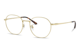Shop Ray-Ban Engraved Logo Unisex Square Eyeglasses in Pale Gold online.