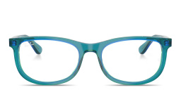 Shop Ray-Ban Junior Optics Kids Pillow Eyeglasses in Transparent Blue online.