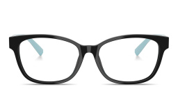 Shop TIFFANY T Motif Wide Square Eyeglasses in Black online.