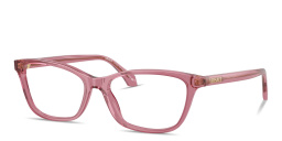 VERSACE Logo Signature Cat-Eye Eyeglasses in Transparent Red – Product Photo 2