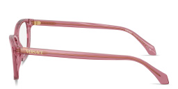 VERSACE Logo Signature Cat-Eye Eyeglasses in Transparent Red – Product Photo 3