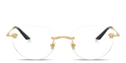 VERSACE Medusa Wide Rimless Round Eyeglasses in Gold – Product Photo 1