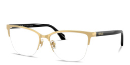 VERSACE Logo Signature Half-Rim Cat-Eye Eyeglasses in Gold – Product Photo 2