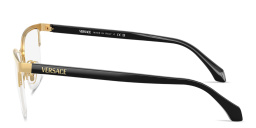 VERSACE Logo Signature Half-Rim Cat-Eye Eyeglasses in Gold – Product Photo 3