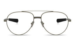 Shop Moncler Logo Signature Unisex Wide Pilot Eyeglasses in Matte Anthracite online.