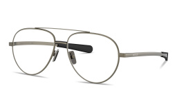 Shop Moncler Logo Signature Unisex Wide Pilot Eyeglasses in Matte Anthracite online.