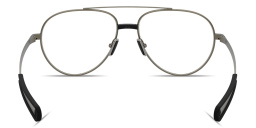 Shop Moncler Logo Signature Unisex Wide Pilot Eyeglasses in Matte Anthracite online.