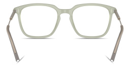 Shop Moncler Logo Signature Unisex Panthos Eyeglasses in Transparent Green online.