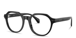 Shop Moncler Logo Signature Unisex Panthos Eyeglasses in Shiny Black online.