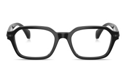 Shop Moncler Logo Signature Unisex Irregular Eyeglasses in Shiny Black online.