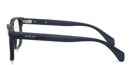 Shop Moncler Logo Signature Unisex Pillow Eyeglasses in Matte Transparent Blue online.