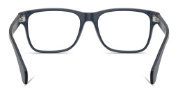 Shop Moncler Logo Signature Unisex Pillow Eyeglasses in Matte Transparent Blue online.