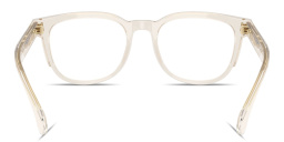 Shop Moncler Logo Signature Unisex Square Eyeglasses in Transparent Butter online.