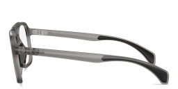 Shop Moncler Logo Signature Unisex Square Eyeglasses in Grey online.