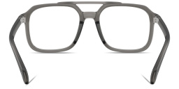 Shop Moncler Logo Signature Unisex Square Eyeglasses in Grey online.