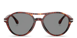 Shop GIORGIO ARMANI Logo Round Sunglasses in Red Havana online.