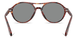 Shop GIORGIO ARMANI Logo Round Sunglasses in Red Havana online.