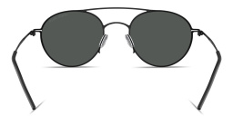 Shop GIORGIO ARMANI Engraved Logo Round Sunglasses in Black online.