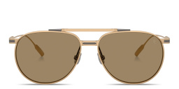 Shop BRUNELLO CUCINELLI Aviator Titanium Sunglasses in Oro Semiopaco online.