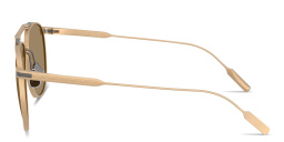 Shop BRUNELLO CUCINELLI Aviator Titanium Sunglasses in Oro Semiopaco online.