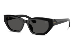 Shop BURBERRY Logo Signature Cat-Eye Sunglasses in Black online.