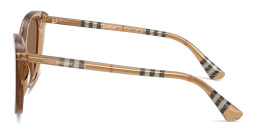 نظارات شمسية طراز كات آي بنقشة المربّعات من بربري بلون بني شفاف - صورة المنتج 3