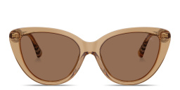 BURBERRY Vintage Check Cat-Eye Sunglasses in Transparent Brown – Product Photo 1
