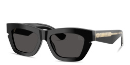 Shop BURBERRY Logo Signature Cat-Eye Sunglasses in Black online.