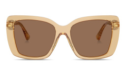 BURBERRY Vintage Check Oversized Square Sunglasses in Transparent Brown – Product Photo 1