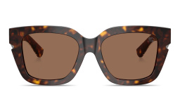 Shop BURBERRY Logo Signature Square Sunglasses in Havana online.